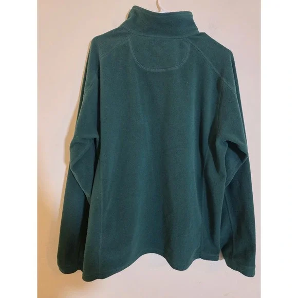 LL Bean 1/4 Zip Pullover Fleece Sweater Mens Large Green Traditional Fit Outdoor - Picture 3 of 7